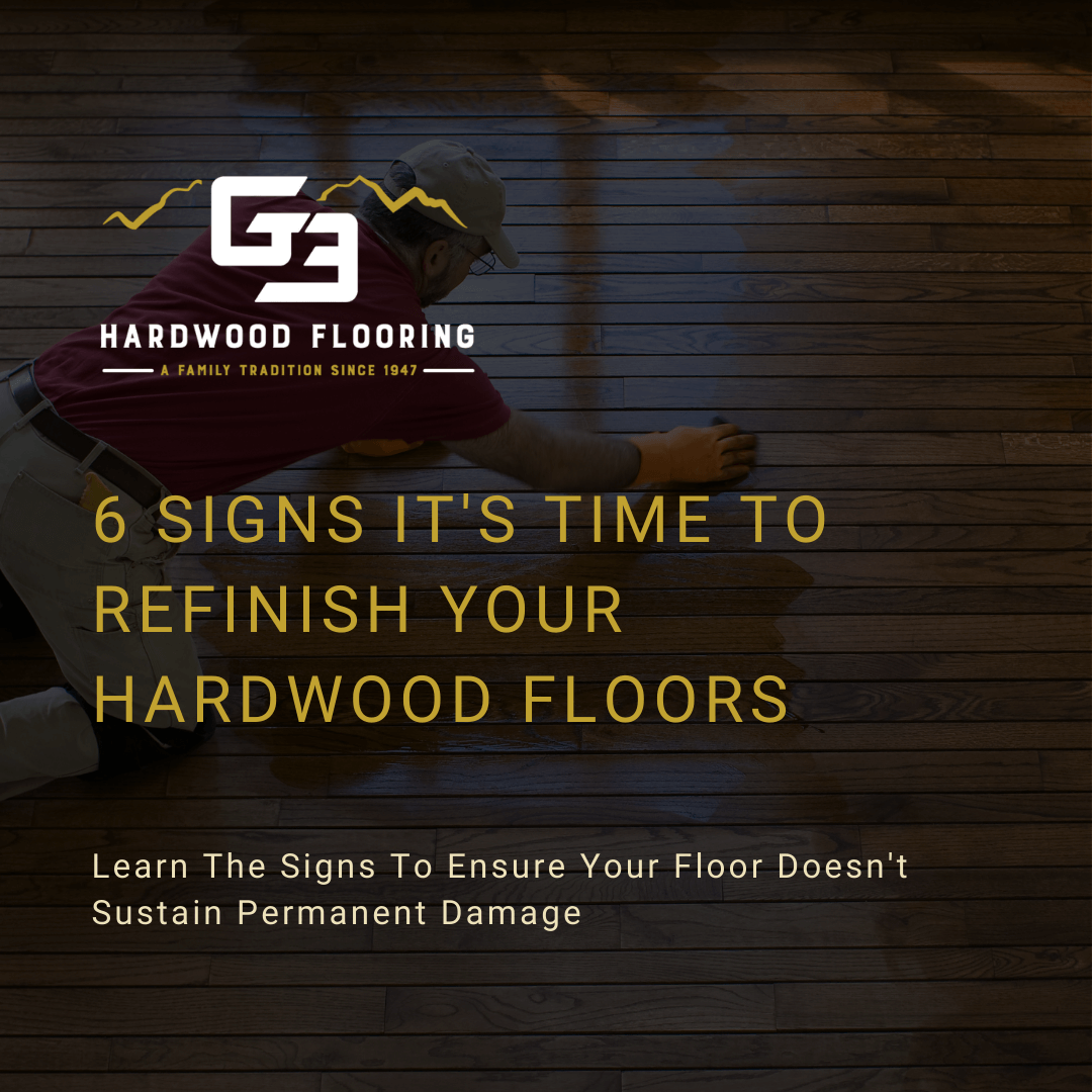 man holding a tool and refinishing floors with stain.